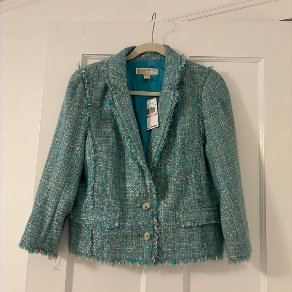 Michael Kors Blue Tweed Blazer